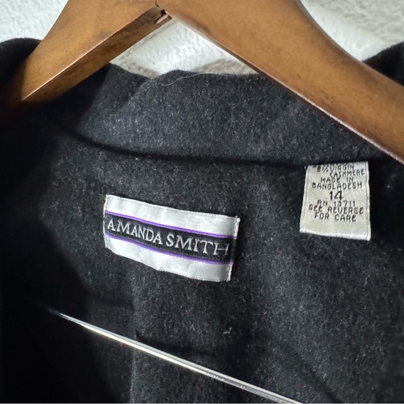 Vintage Amanda Smith Wool Cashmere Chore Jacket Size 14 Classic Vintage Academia - Picture 8 of 14